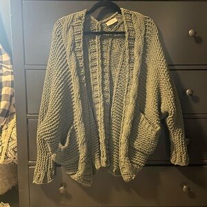 Chunky Knit Open Front Cardigan Sweater